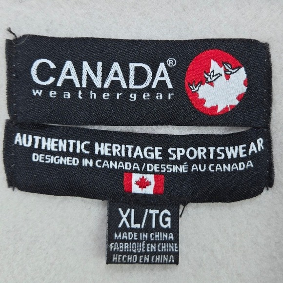 Canada Weathergear Sweatshirt Mens Plaid Heritage Logo White Black XL - Picture 4 of 7